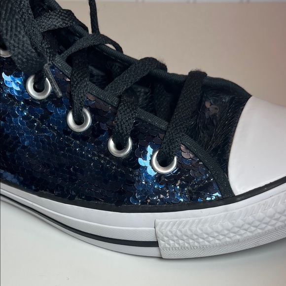Converse Chuck Taylor All Star Women's Midnight Indigo Blue Sequin High-Tops - Picture 15 of 16
